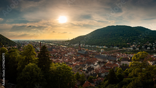 Panorama Ausblick vom Heidelberger Schloss auf die Altstadt von Heidelberg  Baden W  rttemberg  Deutschland