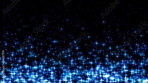 Wallpaper Mural Animated rising or flying and spreading upward sparkling star looking bright blue sparks as if from magic use or glowing snow or ice flakes with mystical effects. Black background, mask included. Torontodigital.ca