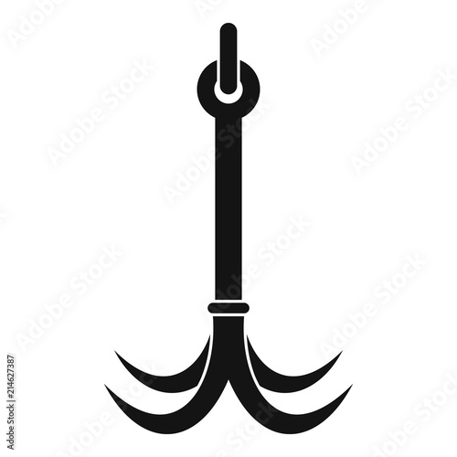 Hiking hook icon. Simple illustration of hiking hook vector icon for web design isolated on white background