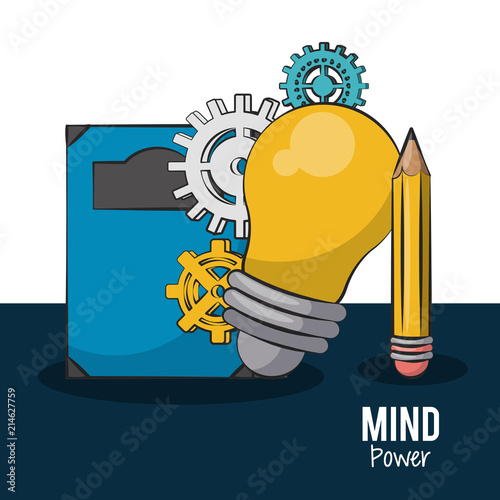 Mind power and intelligence cartoons elements vector illustration graphic design