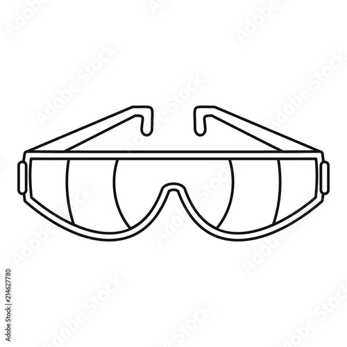 Safety glasses icon. Outline illustration of safety glasses vector icon for web design isolated on white background