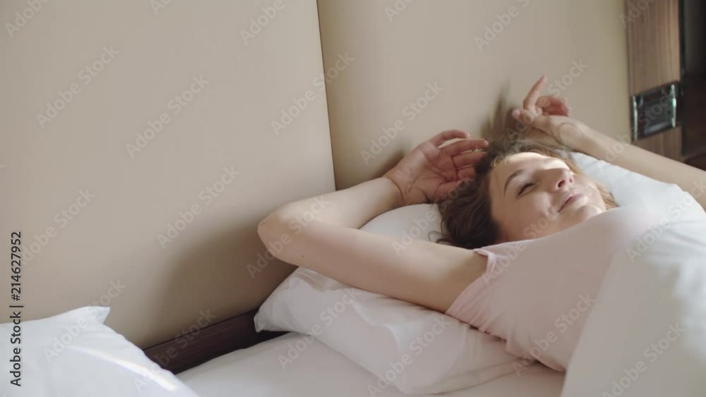 Young Beautiful Woman Wakes Up In The Morning Young Beautiful Woman Wakes Up In The Morning