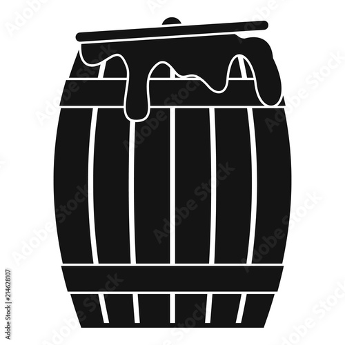 Honey barrel icon. Simple illustration of honey barrel vector icon for web design isolated on white background