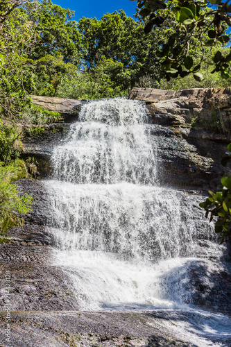Fototapeta Naklejka Na Ścianę i Meble -  La Periquera waterfalls of Villa de Leyva Boyaca in Colombia South America