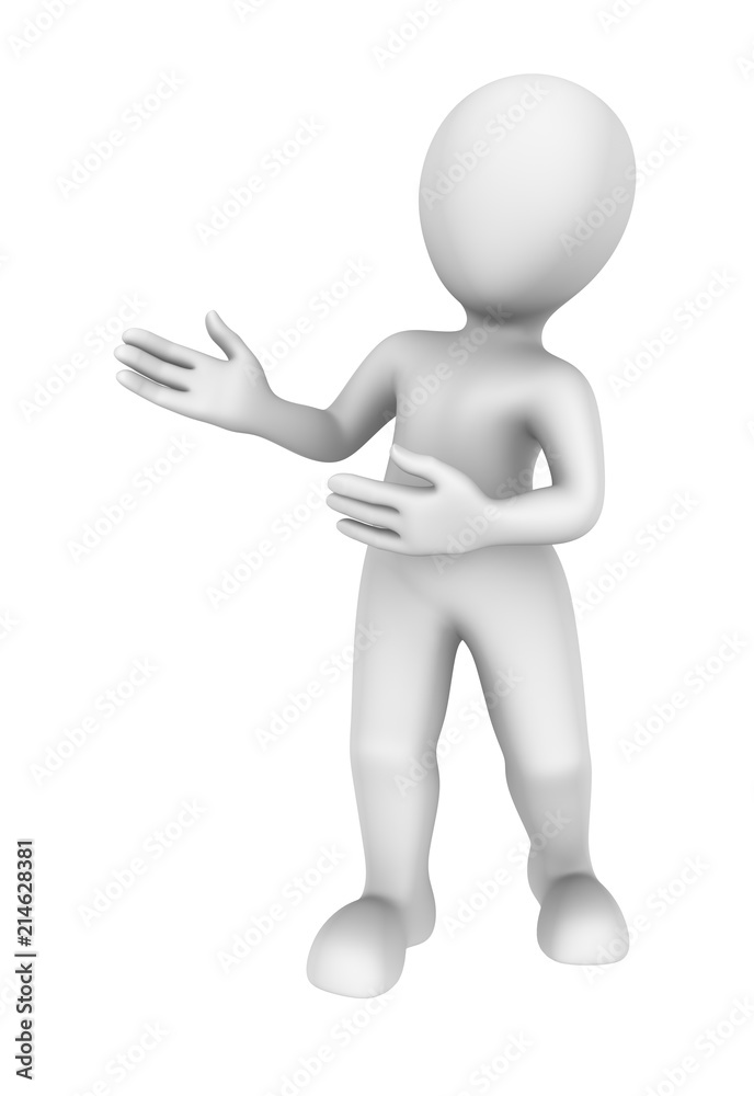 3d person advertising by hands. 3d illustration. 3d person advertising by hands. 3d illustration.