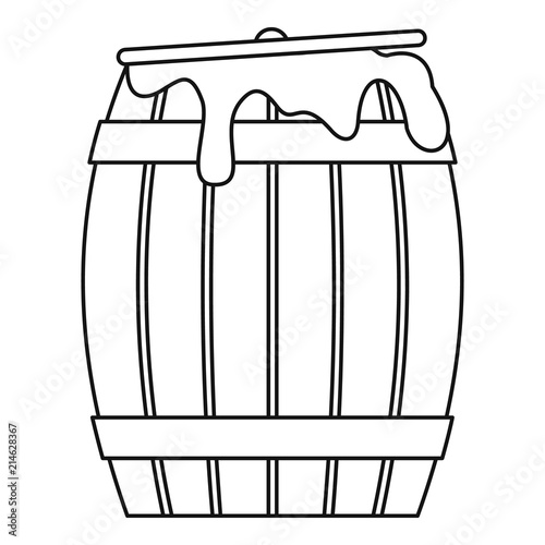 Honey barrel icon. Outline illustration of honey barrel vector icon for web design isolated on white background