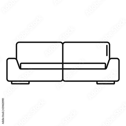 Modern sofa icon. Outline illustration of modern sofa vector icon for web design isolated on white background