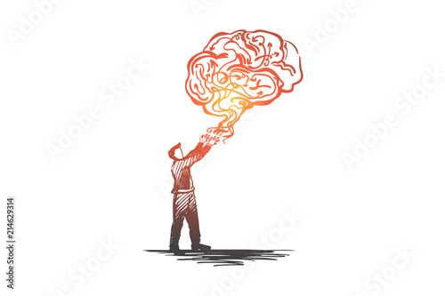 Business idea, creative, brainstorming, solution, creativity concept. Hand drawn isolated vector.