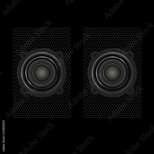 Vector Realistic Speakers. Vector Design Elements Set for You Design
