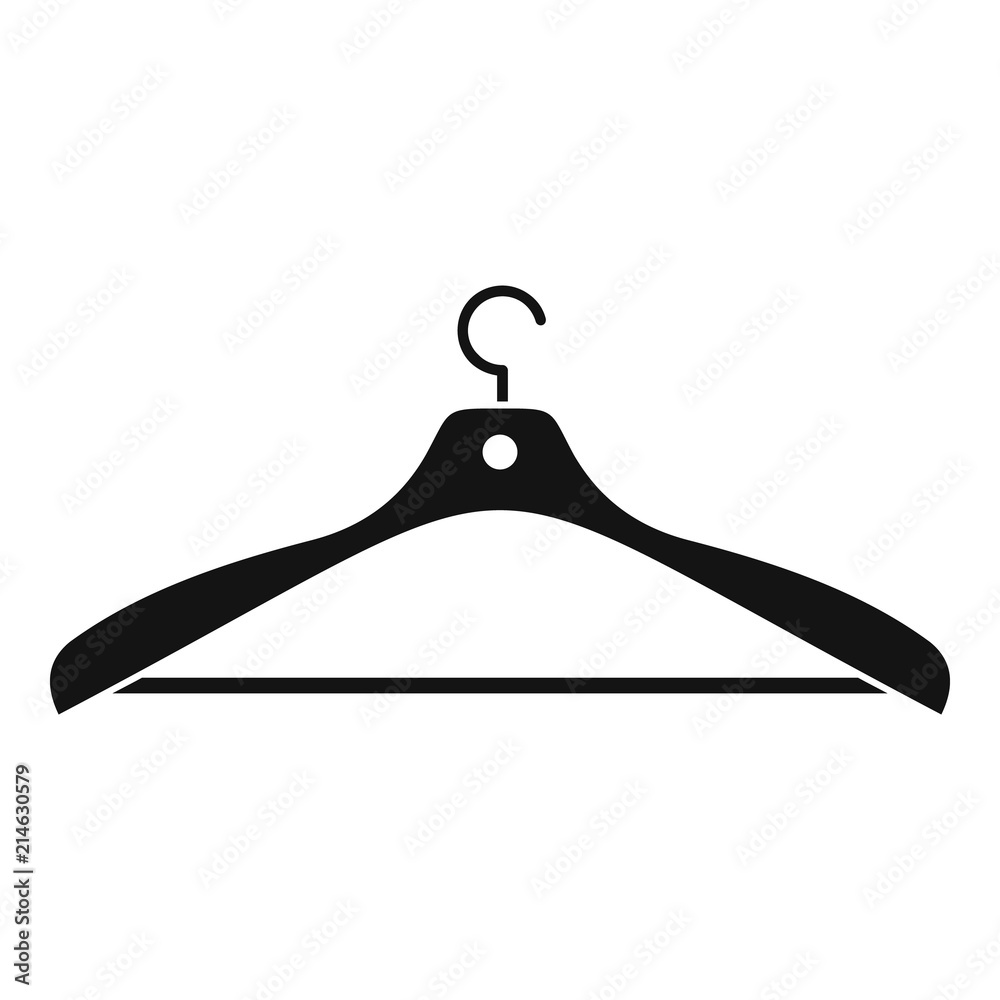Clothes hanger icon. Simple illustration of clothes hanger vector icon for  web design isolated on white background Stock Vector