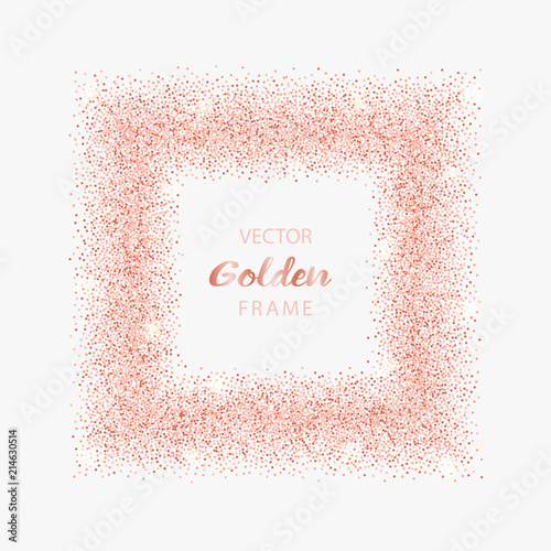 Luxury Pink Gold Glitter Square Frame