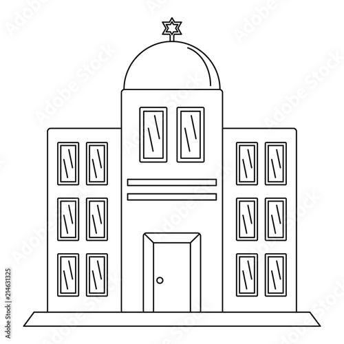 Synagogue icon. Outline illustration of synagogue vector icon for web design isolated on white background