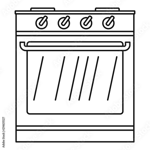 New oven icon. Outline illustration of new oven vector icon for web design isolated on white background