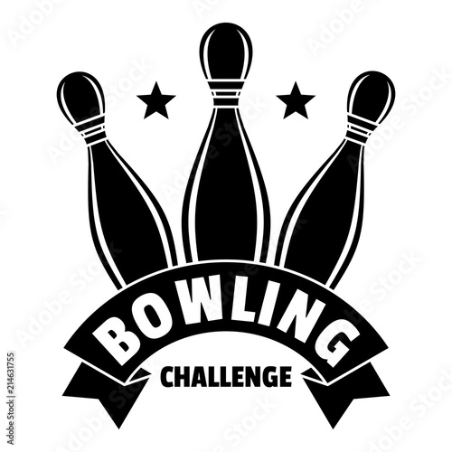 Bowling challenge logo. Simple illustration of bowling challenge vector logo for web design isolated on white background