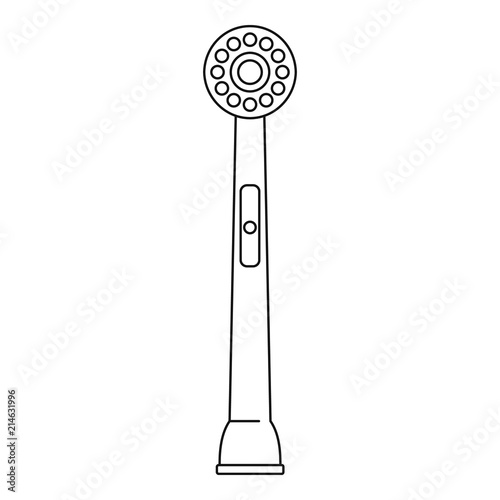 Head of electric toothbrush icon. Outline illustration of head of electric toothbrush vector icon for web design isolated on white background