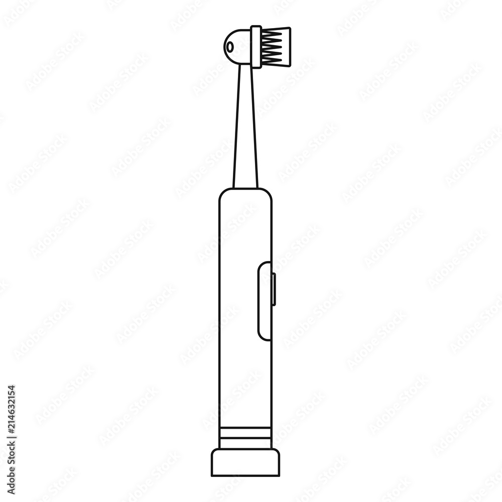 Electrical toothbrush icon. Outline illustration of electrical toothbrush  vector icon for web design isolated on white background Stock Vector | Adobe  Stock