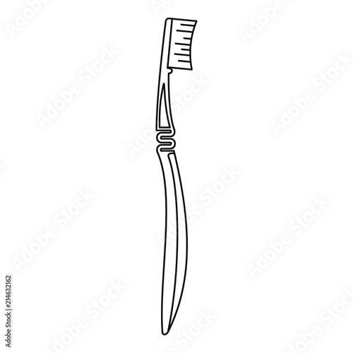 Dental tootbrush icon. Outline illustration of dental tootbrush vector icon for web design isolated on white background