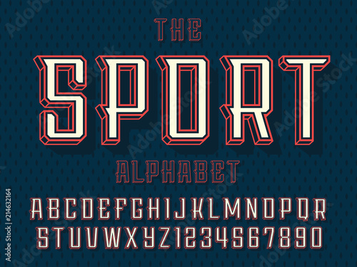 Modern professional vector 3d alphabet sport. Custom typeface