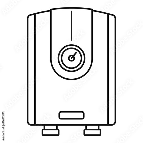 Water boiler icon. Outline illustration of water boiler vector icon for web design isolated on white background