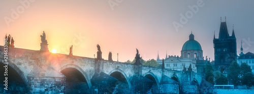 Canvas Print View of Charles bridge Prague, Czech Republic.