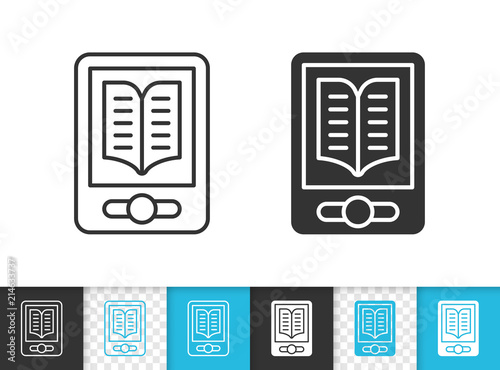 Ebook simple black line vector icon