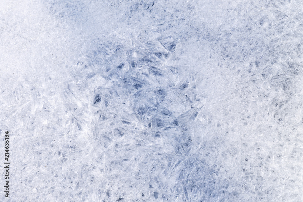 The background texture of ice crystals. Icy pattern, in winter
