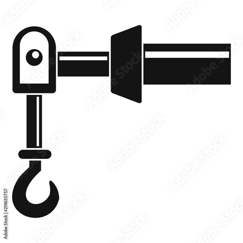 Hook crane icon. Simple illustration of hook crane vector icon for web design isolated on white background