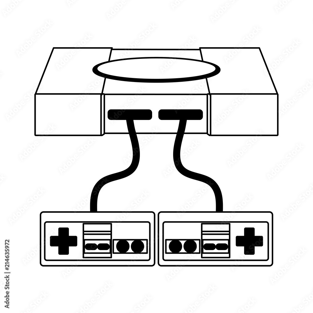 Retro videogame console vector illustration graphic design Retro videogame console vector illustration graphic design