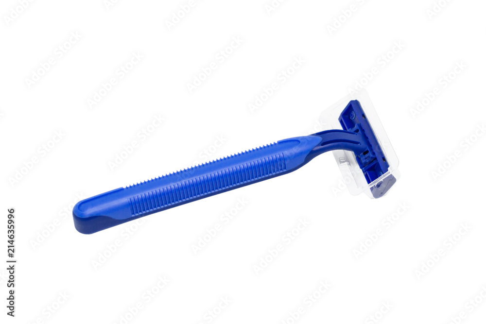 Blue razor isolated on white background Blue razor isolated on white background