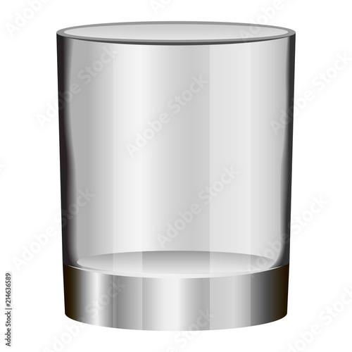Empty glass mockup. Realistic illustration of empty glass vector mockup for web design isolated on white background