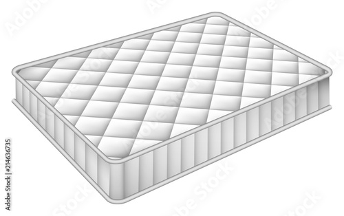 Mattress bed mockup. Realistic illustration of mattress bed vector mockup for web design isolated on white background