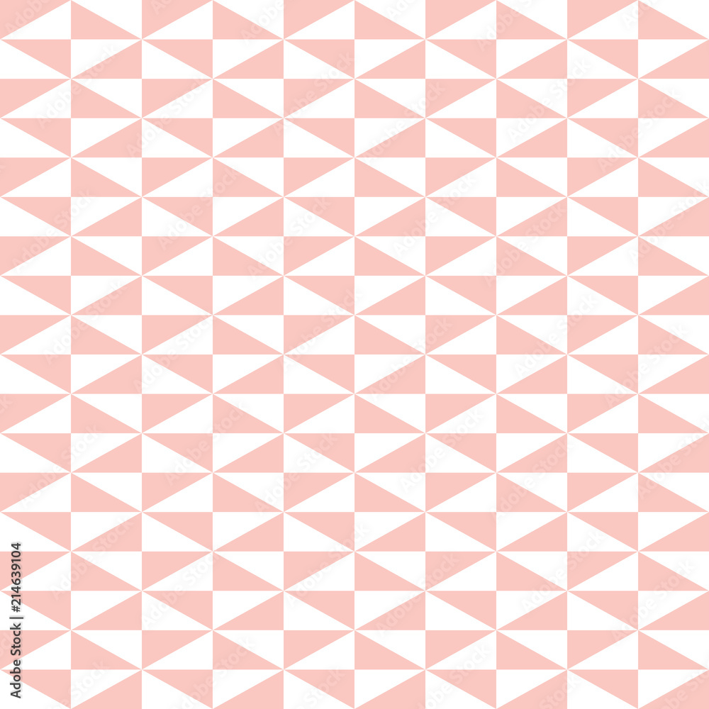 Geometric pattern with pink and white triangles. Geometric modern ornament. Seamless abstract background Geometric pattern with pink and white triangles. Geometric modern ornament. Seamless abstract background