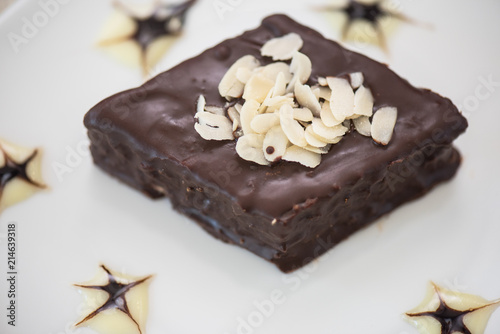 chocolate dessert pie with ...