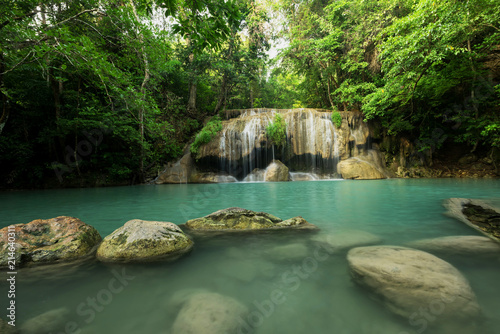 Erawan waterfall located Kanchanaburi Province  Thailand