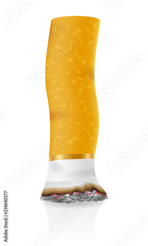 extinguished cigarette residue stock vector illustration