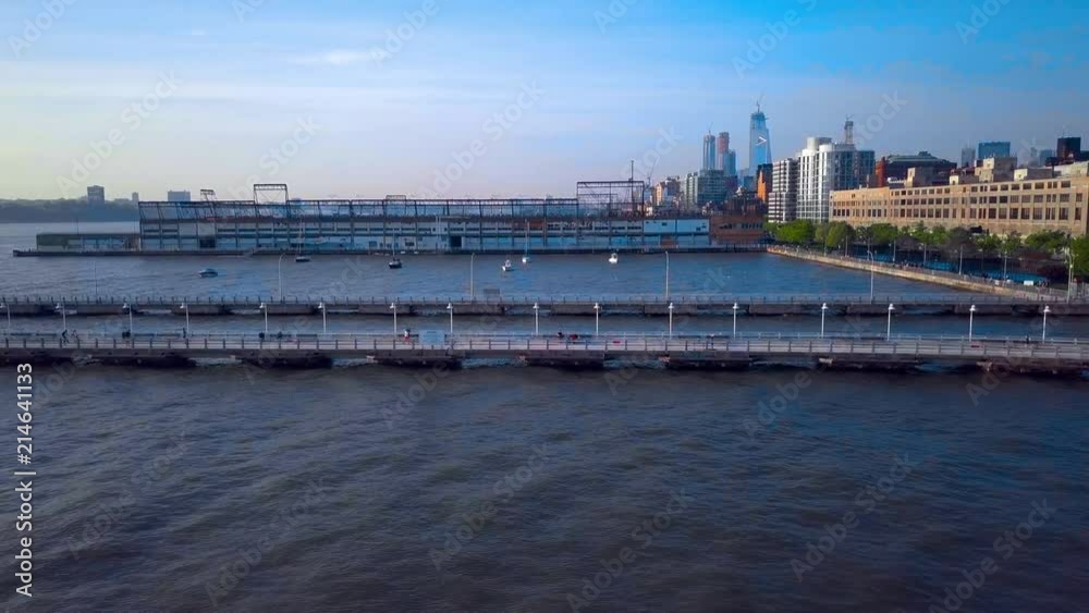 Piers on the Hudson River, Manhattan, New York, USA Piers on the Hudson River, Manhattan, New York, USA