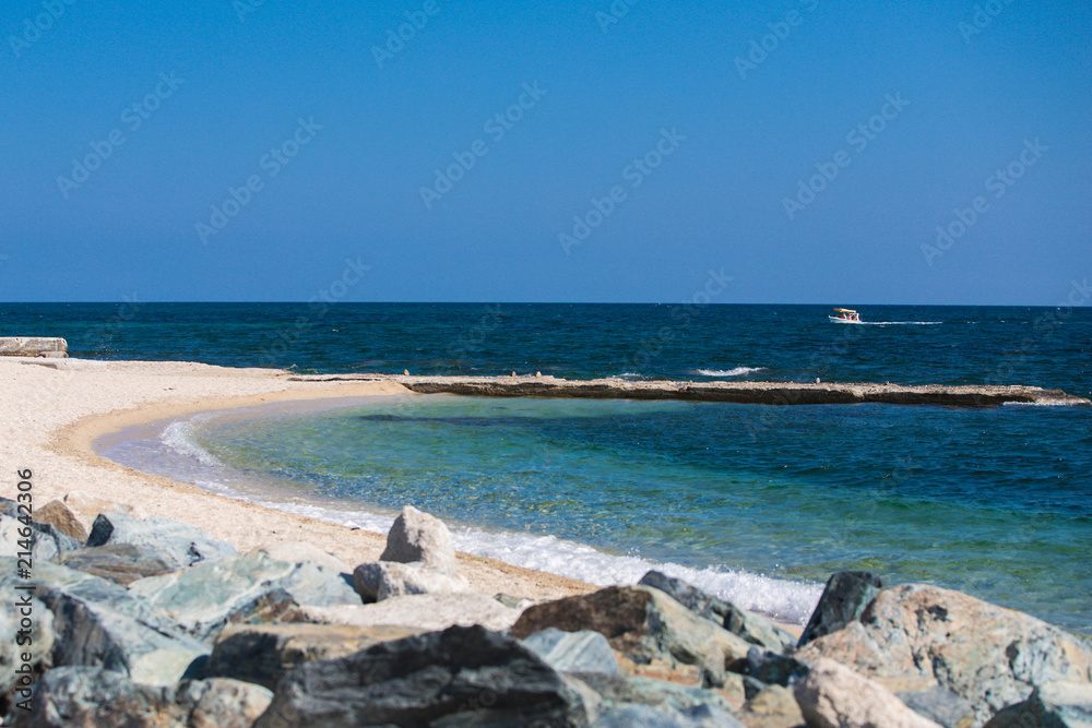 Sandy beach and sea