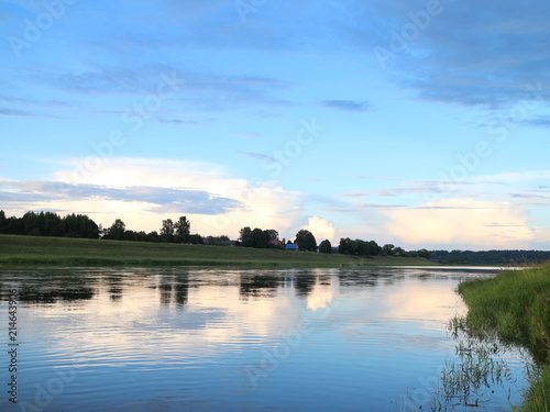 fishing in the river on a summer day