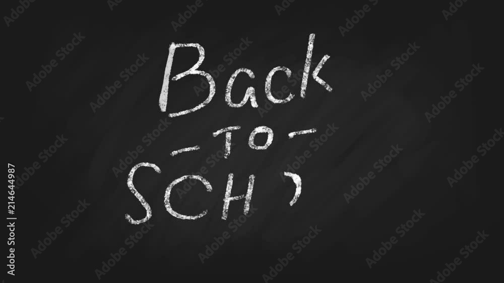 Back to school animated Lettering on a Chalkboard. Build up and errasing with wet cloth Back to school animated Lettering on a Chalkboard. Build up and errasing with wet cloth