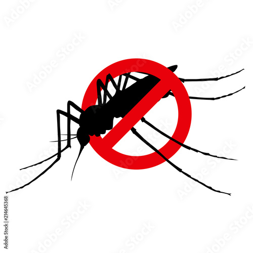 No mosquito restrictive sign -  insect extermination symbol