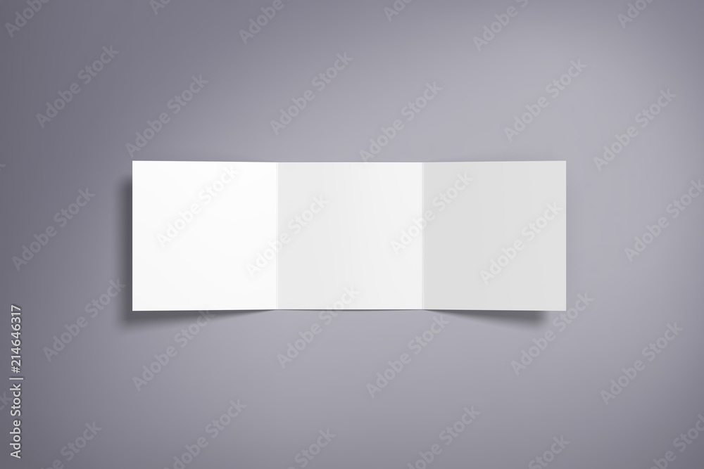 Tri-fold brochure mock-up. Blank brochure white template paper on background. Three fold paper brochure for your design. Tri-fold brochure mock-up. Blank brochure white template paper on background. Three fold paper brochure for your design.