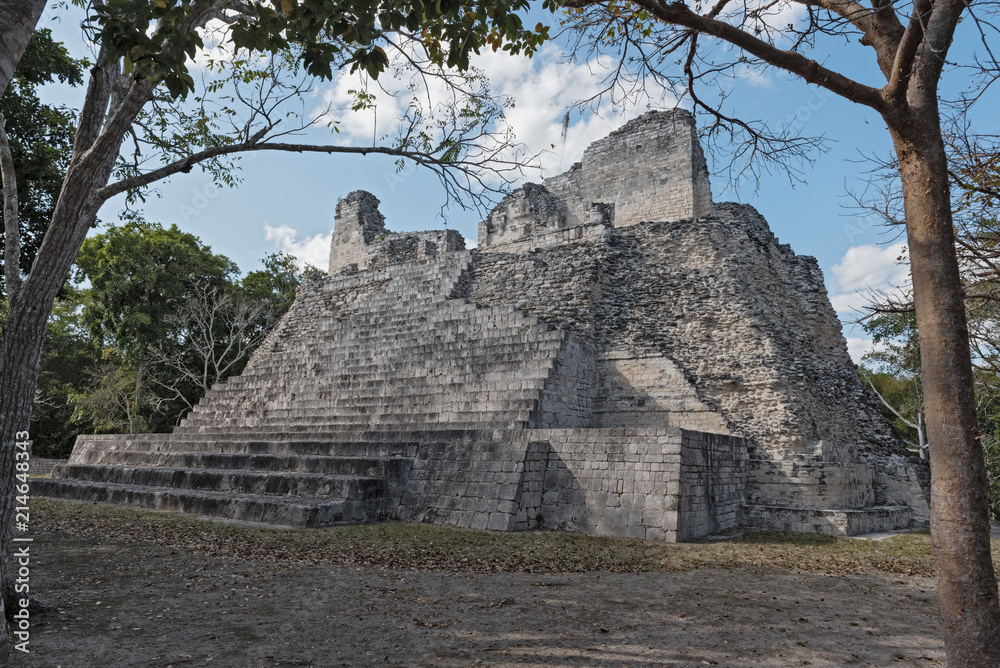 The ruins of the ancient Mayan city of Bekan, Campeche, Mexico