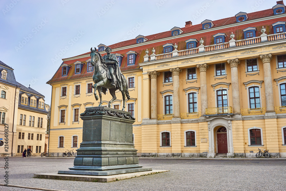 Place of Democracy in city of Weimar / Sculpture of Carl August - Duke of Saxe-Weimar-Eisenach