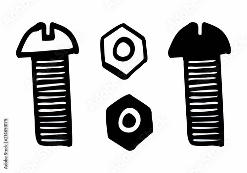 Bolt and nut illustration