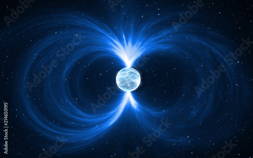 Magnetar - neutron star in deep space. For use with projects on science, research, and education.