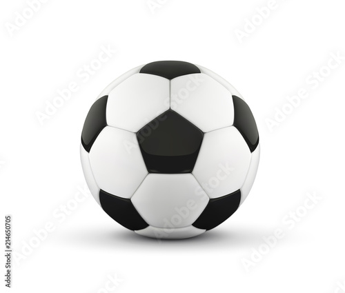 Realistic soccer ball or football ball on white background. 3d Style vector Ball isolated on white background.