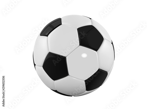 football bal. Realistic soccer ball on white background. 3d Style vector sport ball isolated on white background