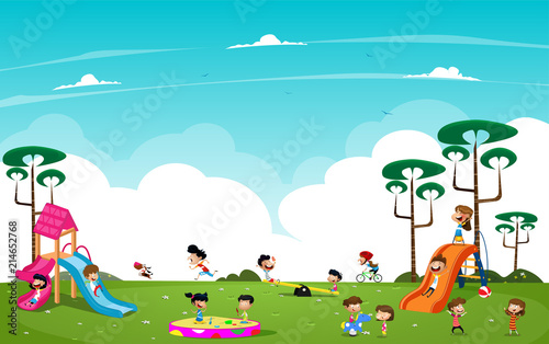children playing in the playground