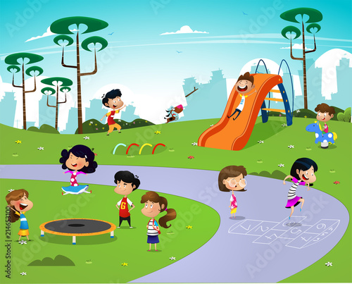 Children playing in the playground