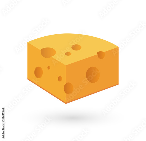 Icon of Cheese, Vector illu...